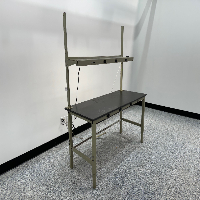 6' Black Stationary Lab Table w/ Shelving image 0